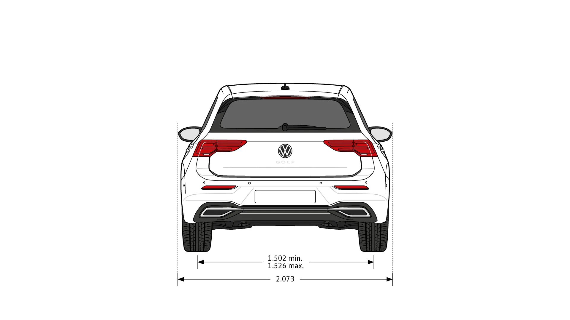 Volkswagen Golf - rozměry modelu