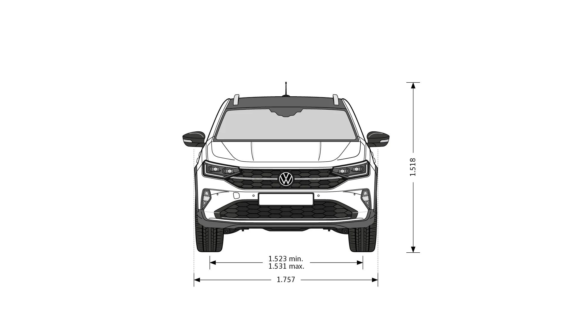 Volkswagen Taigo - rozměry modelu