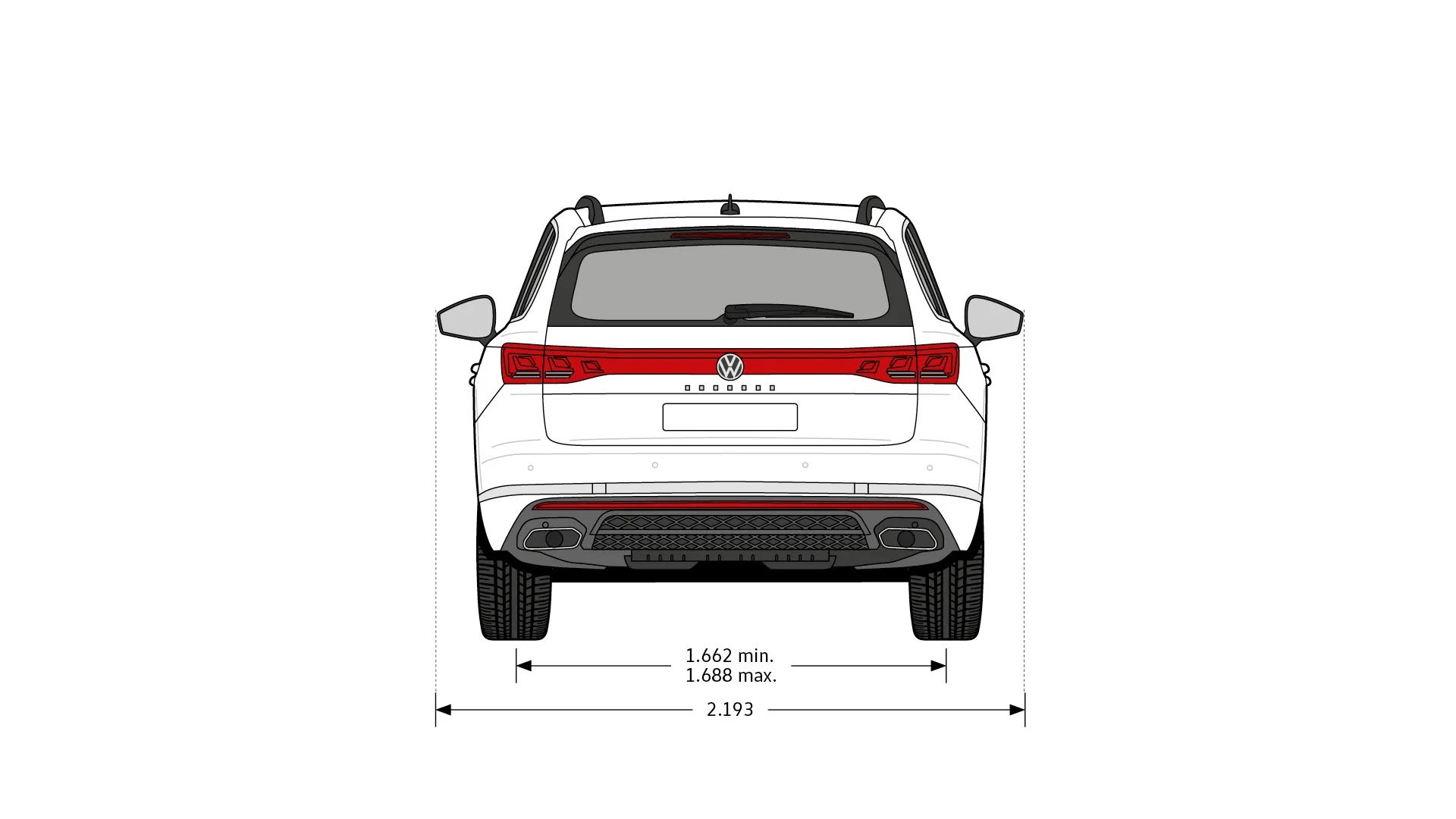 Volkswagen Touareg - rozměry modelu