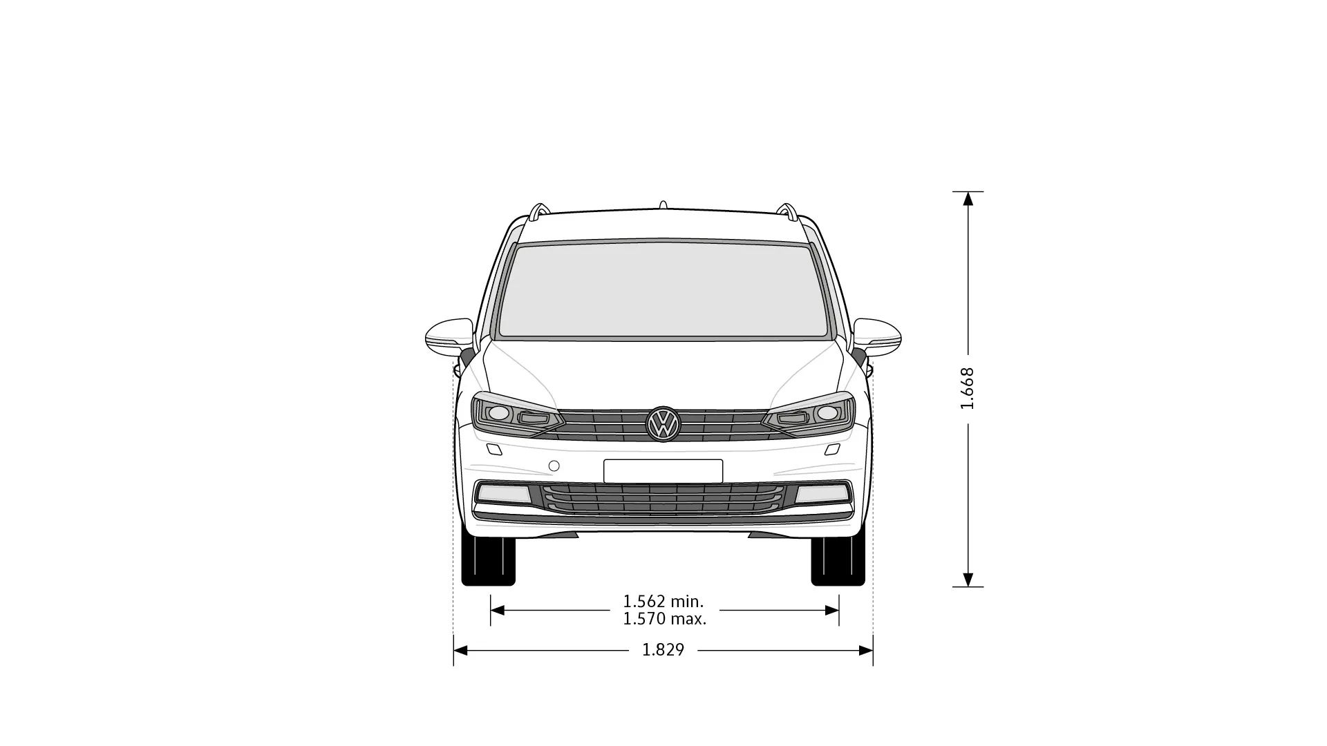 Volkswagen Touran - rozměry modelu