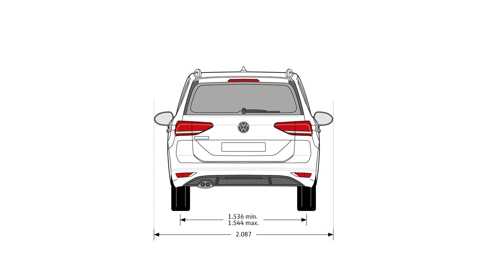 Volkswagen Touran - rozměry modelu