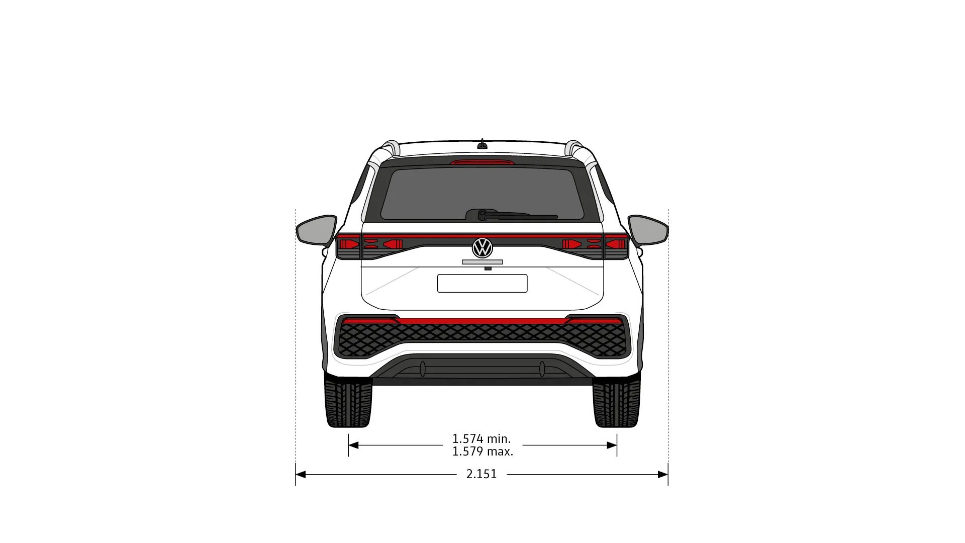Volkswagen Tayron - rozměry modelu