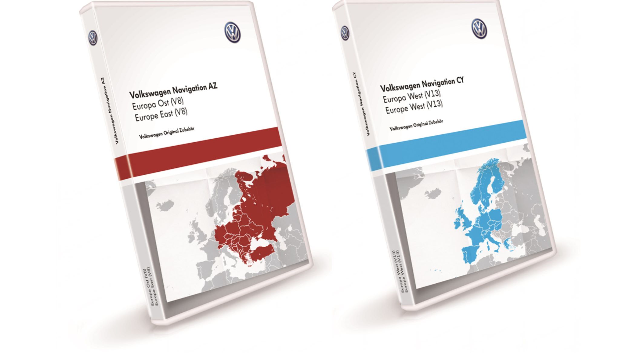 Produktansicht von VW Navigationsupdate CDs für Europa Ost & Europa West.