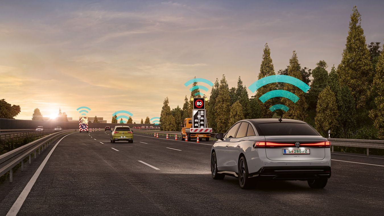 Volkswagen ID.7: Systém varování před nebezpečím (Car2X) 