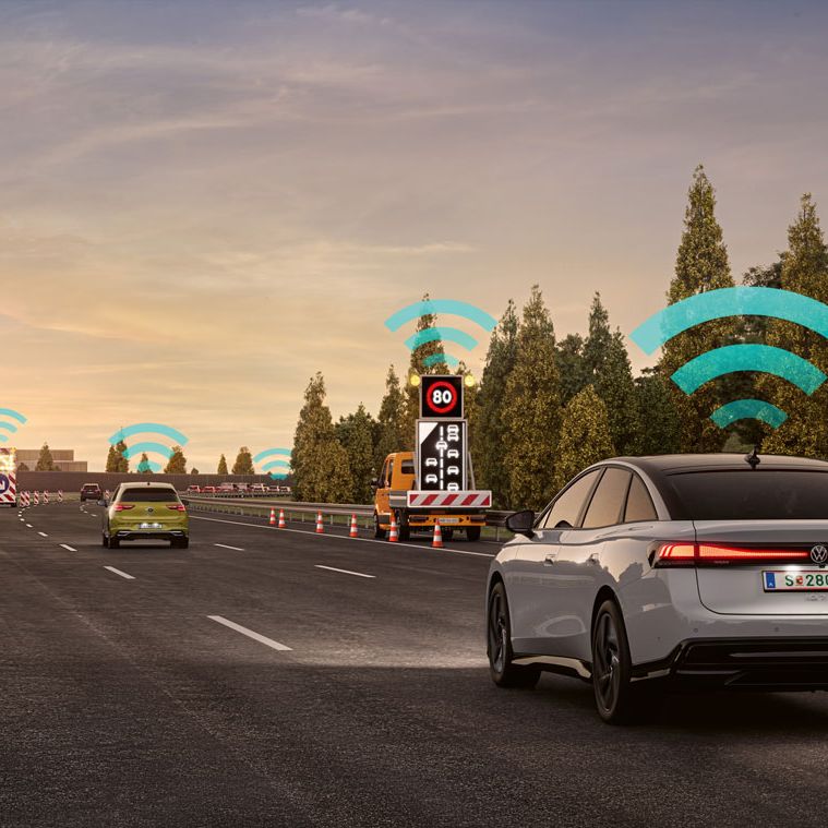 Volkswagen ID.7: Systém varování před nebezpečím (Car2X) 