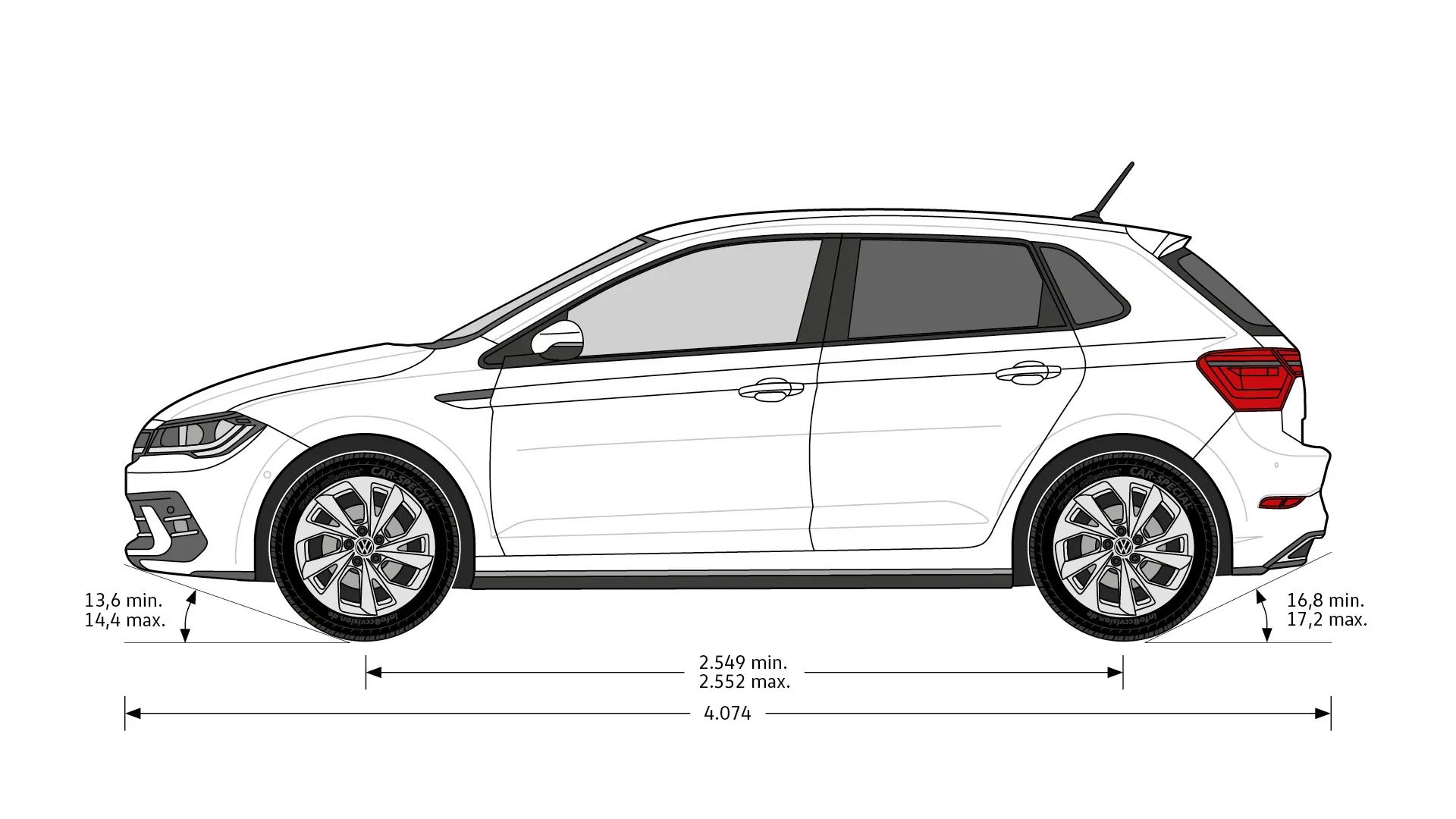 Volkswagen Polo - rozměry modelu