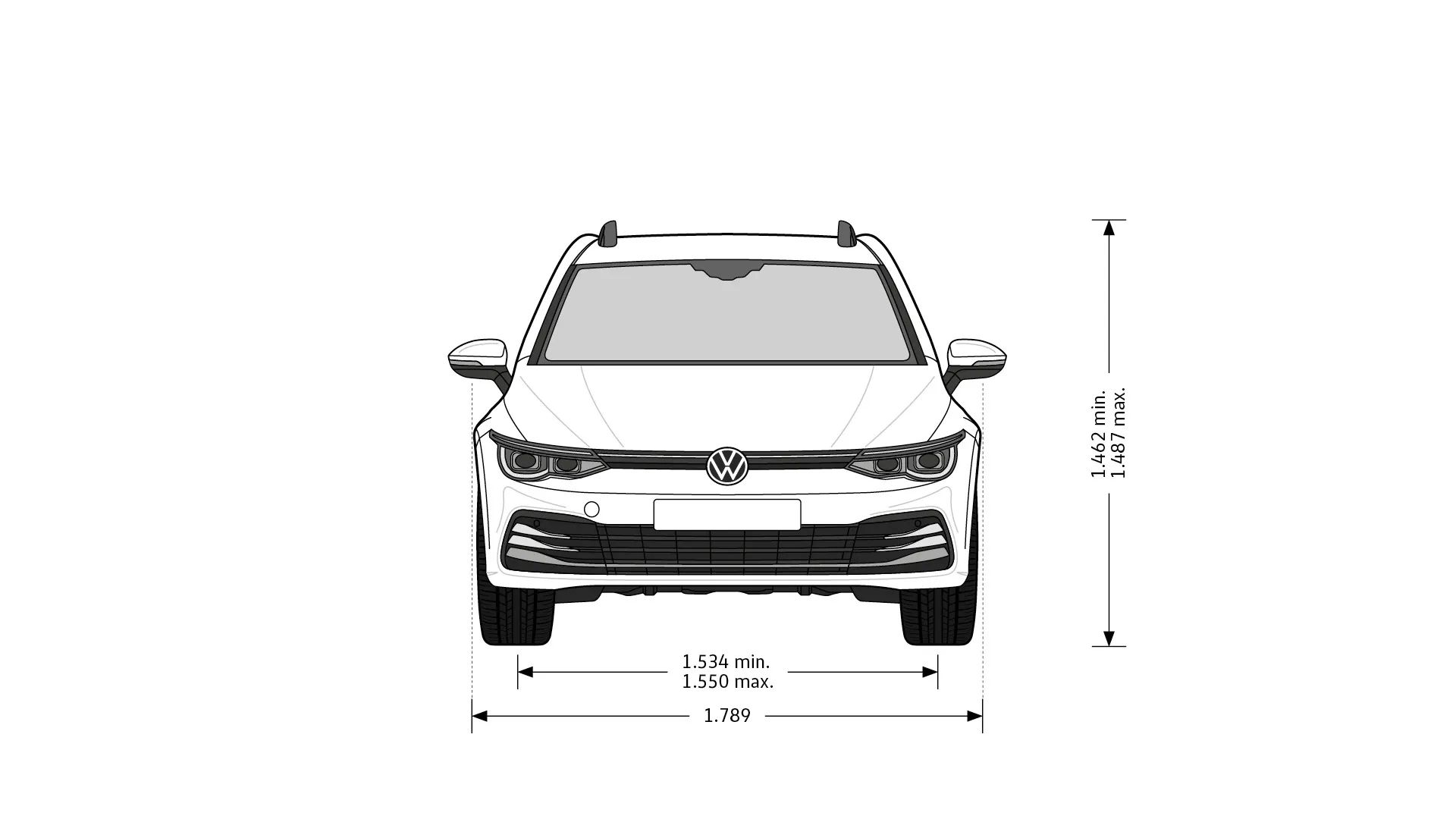 Volkswagen Golf Variant - rozměry modelu
