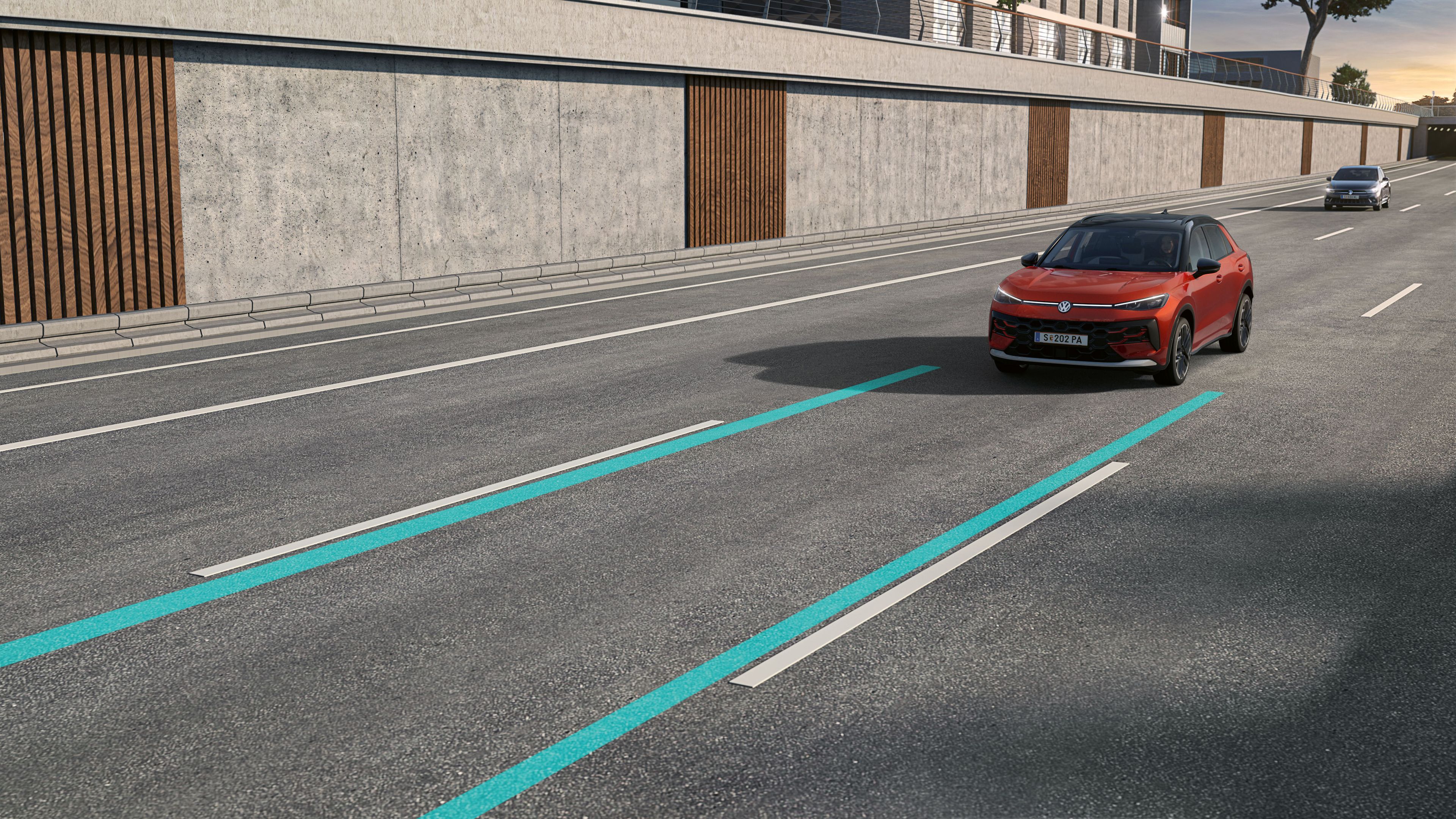 Volkswagen T-Roc – asistent pro udržování vozu v jízdním pruhu Lane Assist