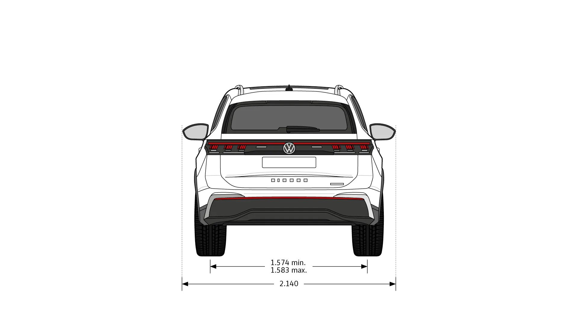 Volkswagen Tiguan - rozměry modelu