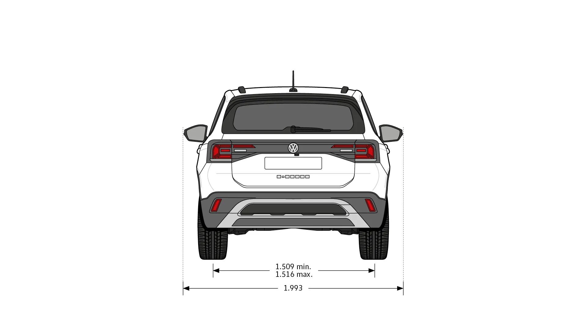 Volkswagen T-Cross - rozměry modelu