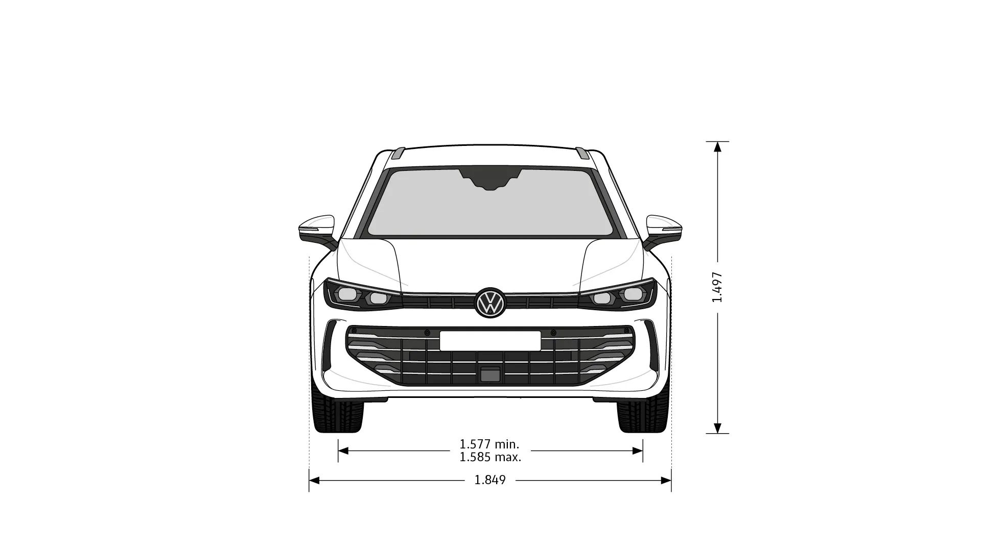 Volkswagen Passat - rozměry modelu