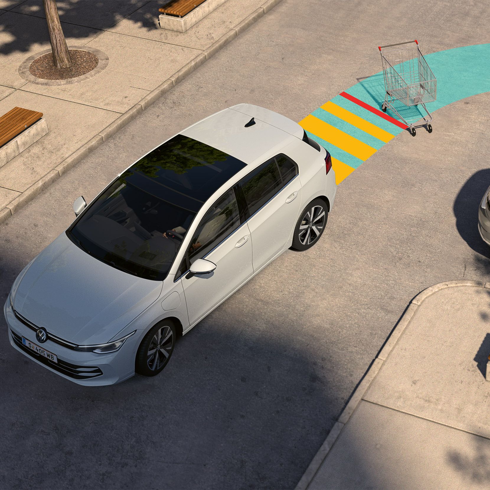 Assistenzsystem "Park Assist" im VW Golf
