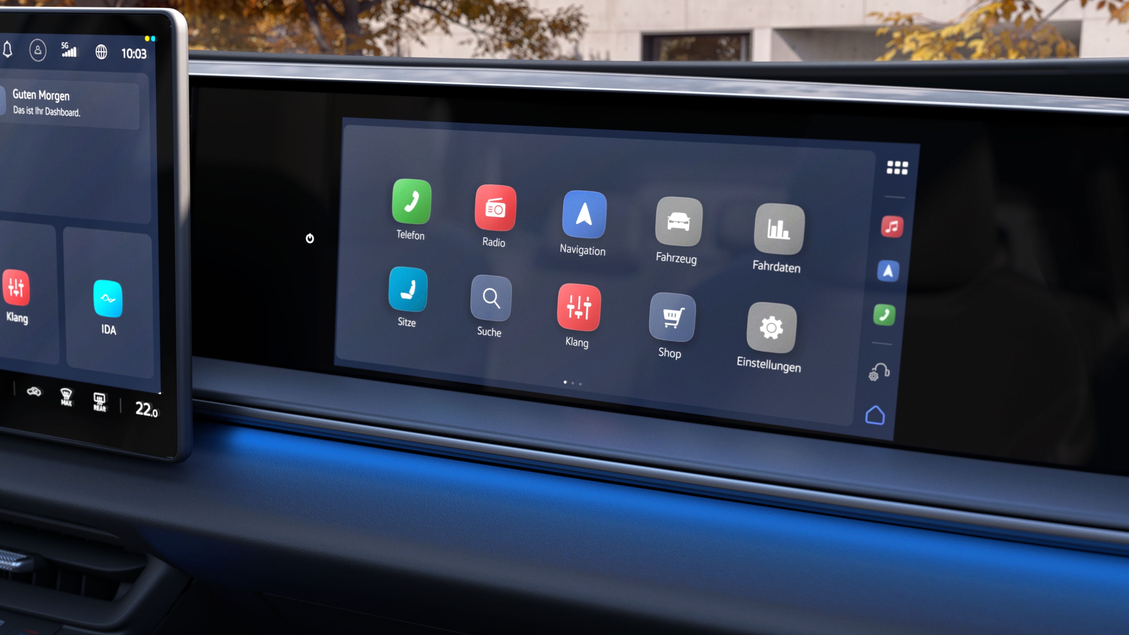 Čistě elektrický Volkswagen ID. Tiguan - displej před spolujezdcem