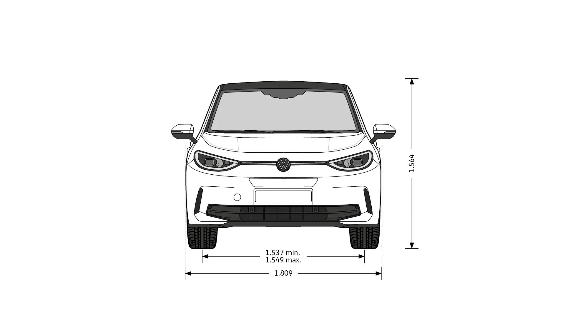 Volkswagen ID.3 - rozměry modelu